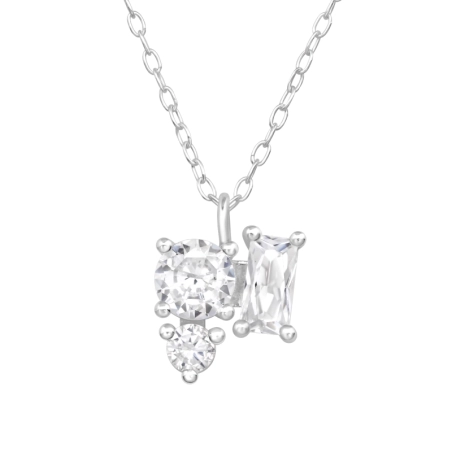 geometrický - 925 Mincový Striebro #SC# s zirkóny #48783 | #AN#