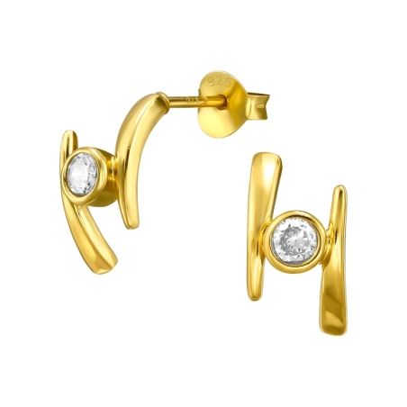 polovica obruč - 925 Mincový Striebro #SC# s zirkóny #47978 | #AN#