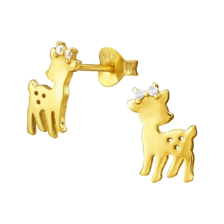 jeleň - 925 Mincový Striebro #SC# s zirkóny #46663 | #AN#