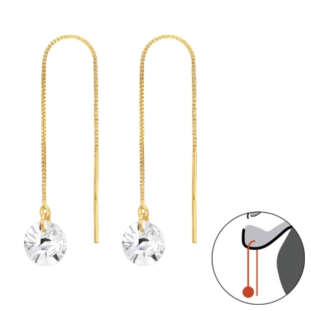 Prevlečte okrúhly 8 mm - 925 Mincový Striebro #SC# s zirkóny #45744 | #AN#