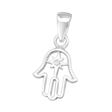 Hamsa - 925 Mincový Striebro #SC# s zirkóny #44347 | #AN#