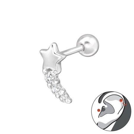 hviezda - 925 Mincový Striebro #SC# s zirkóny #49573 | #AN#