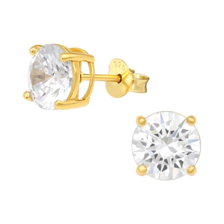 Okrúhle 7,5 mm - 925 Mincový Striebro #SC# s zirkóny #41140 | #AN#