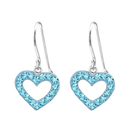 srdcové - 925 Mincový Striebro #SC# s krištáľ #13862 | #AN#