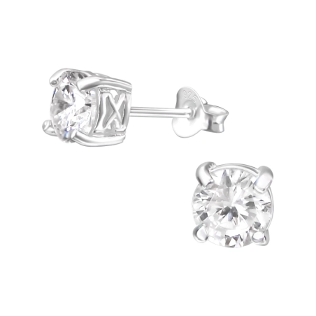 guľatá 4mm - 925 Mincový Striebro #SC# s zirkóny #9470 | #AN#