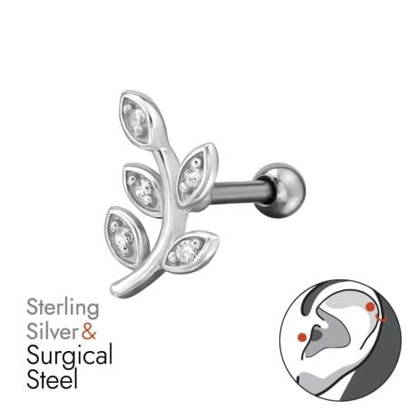 krídlo - Striebro 925 + Chirurgická Oceľ 316 #SC# s zirkóny #49641 | #AN#