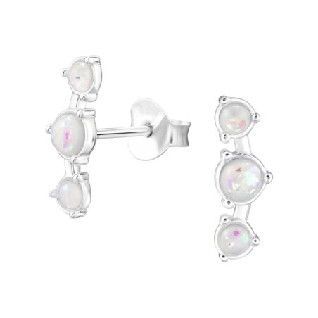 3 opály pod sebou Puzetové náušnice s polodrahokamom šperky | All4silver