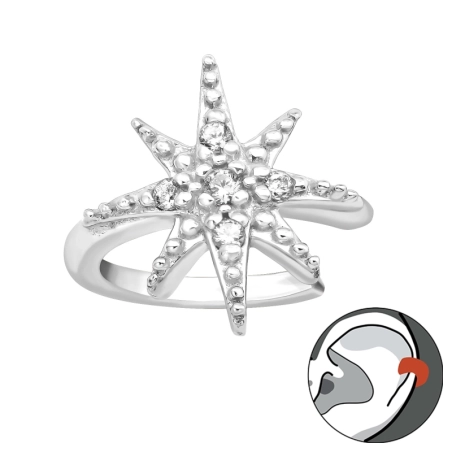 Severná hviezda - 925 Mincový Striebro #SC# s zirkóny #42263 | #AN#