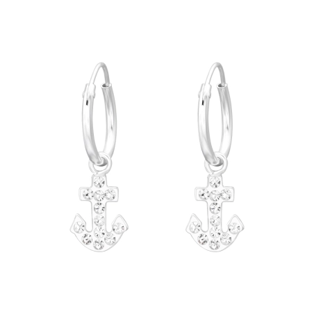 Závesná kotva - 925 Mincový Striebro #SC# s krištáľ #41582 | #AN#