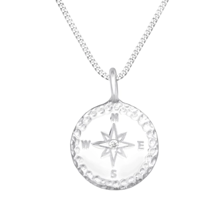 kompas - 925 Mincový Striebro #SC# s zirkóny #41253 | #AN#