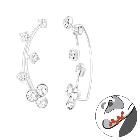 vetva - 925 Mincový Striebro #SC# s krištáľ #39114 | #AN#