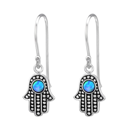 Hamsa - 925 Mincový Striebro #SC# s opál #32042 | #AN#