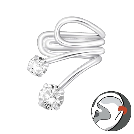 double ukameňovaný - 925 Mincový Striebro #SC# s zirkóny #22167 | #AN#