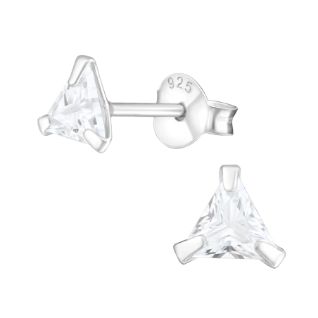 trojuholník 6 mm - 925 Mincový Striebro #SC# s zirkóny #9468 | #AN#