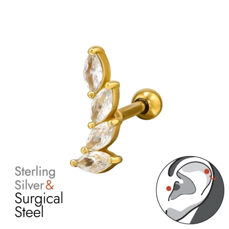 žena markíze - Striebro 925 + Chirurgická Oceľ 316 #SC# s zirkóny #49632 | #AN#