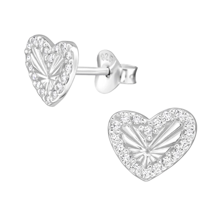 Nepravidelný tvar srdca - 925 Mincový Striebro #SC# s zirkóny #49995 | #AN#