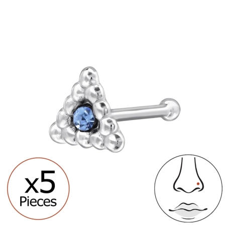 4mm trojuholník - 925 Mincový Striebro #SC# s krištáľ #49928 | #AN#