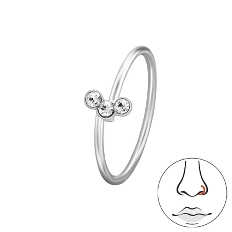 Okrúhle, spojené, bodky - 925 Mincový Striebro #SC# s krištáľ #49715 | #AN#