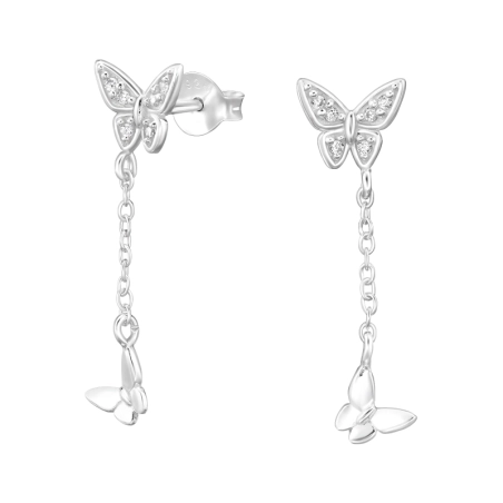 motýľ - 925 Mincový Striebro #SC# s zirkóny #49505 | #AN#