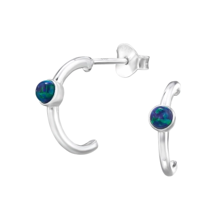 polovica obruč - 925 Mincový Striebro #SC# s opál #49192 | #AN#