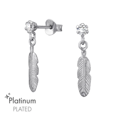 Závesné perie - 925 Mincový Striebro #SC# s krištáľ #47433 | #AN#