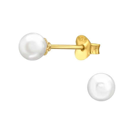 5 mm okrúhle - 925 Mincový Striebro #SC# s perla #47443 | #AN#