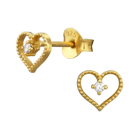 srdcové - 925 Mincový Striebro #SC# s zirkóny #46665 | #AN#