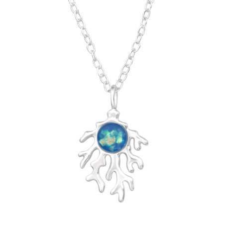 koralový útes - 925 Mincový Striebro #SC# s opál #46273 | #AN#