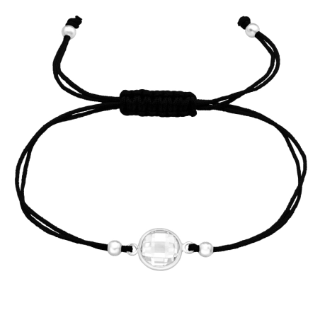 round 8mm nastaviteľný - 925 Mincový Striebro + Nylonová Šnúra #SC# s zirkóny #46073 | #AN#