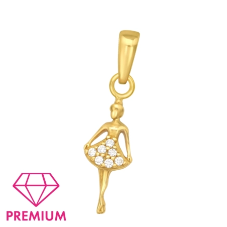 balet dievča - 925 Mincový Striebro #SC# s zirkóny #46021 | #AN#