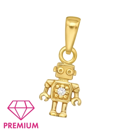 robot - 925 Mincový Striebro #SC# s zirkóny #46033 | #AN#