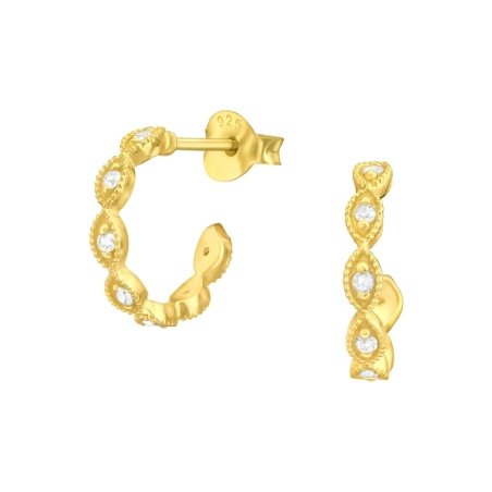 polovica obruč - 925 Mincový Striebro #SC# s zirkóny #45784 | #AN#