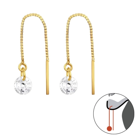 Prevlečte okrúhle 5 mm - 925 Mincový Striebro #SC# s zirkóny #45740 | #AN#