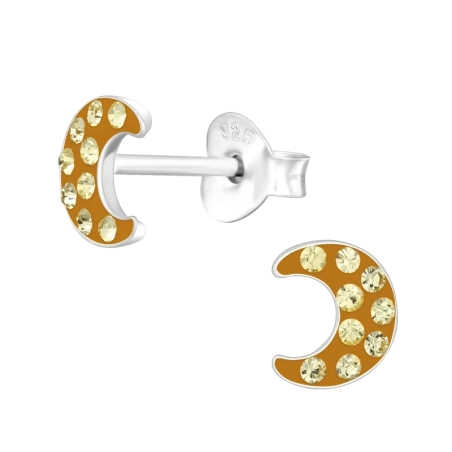 Mesiac - 925 Mincový Striebro #SC# s krištáľ #45398 | #AN#