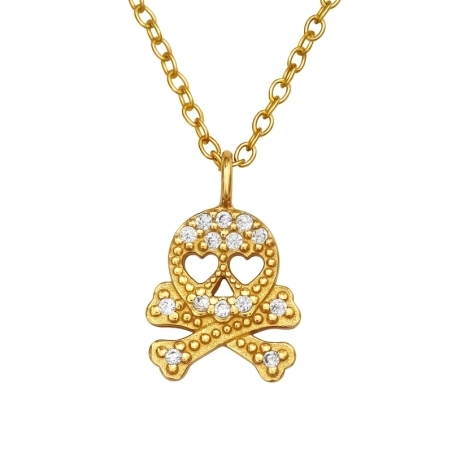 lebka - 925 Mincový Striebro #SC# s zirkóny #44948 | #AN#