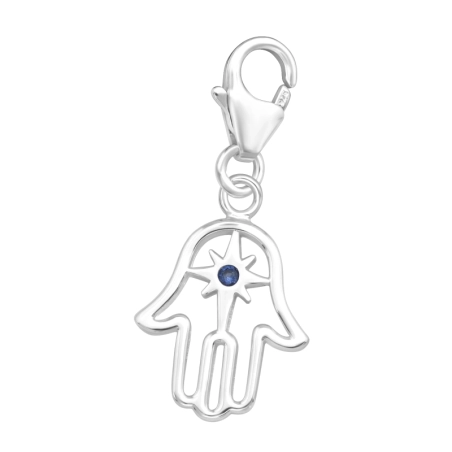 Hamsa - 925 Mincový Striebro #SC# s zirkóny #44481 | #AN#