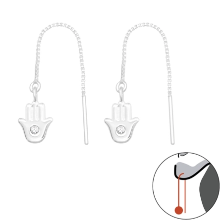 Hamsa - 925 Mincový Striebro #SC# s krištáľ #44258 | #AN#