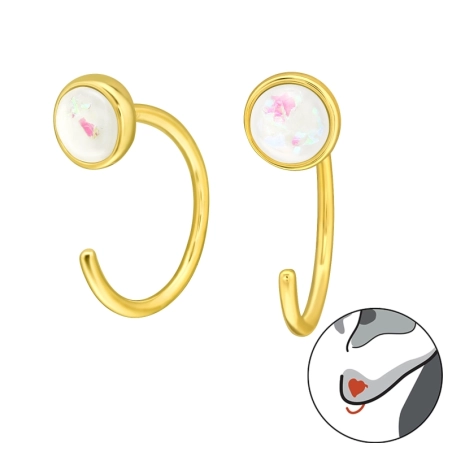 geometrický - 925 Mincový Striebro #SC# s opál #44170 | #AN#