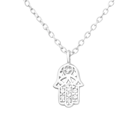Hamsa - 925 Mincový Striebro #SC# s zirkóny #43765 | #AN#