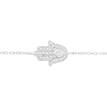 Hamsa - 925 Mincový Striebro #SC# s zirkóny #43718 | #AN#