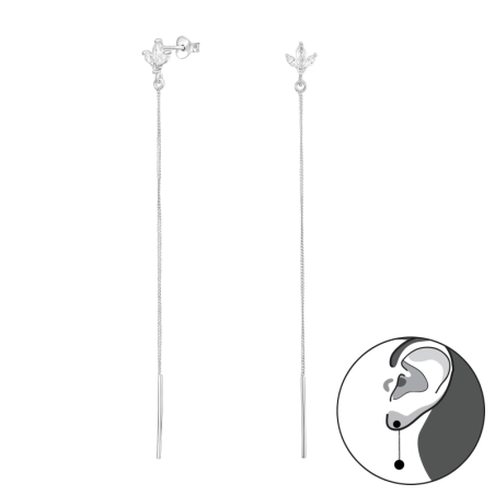 listy - 925 Mincový Striebro #SC# s zirkóny #50404 | #AN#