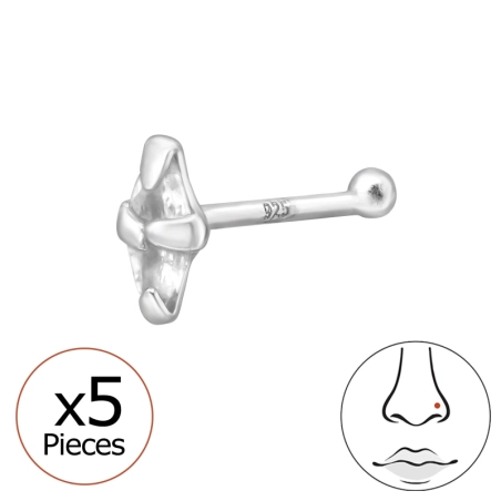 Nosný piercing s krištáľom 5x Geometrický tvary šperky | All4silver