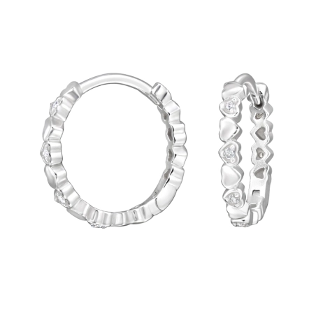 Srdcová kapela - 925 Mincový Striebro #SC# s zirkóny #50003 | #AN#