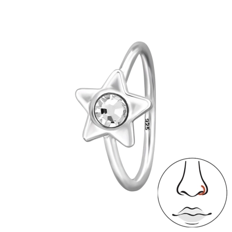 5 mm hviezda - 925 Mincový Striebro #SC# s krištáľ #49834 | #AN#