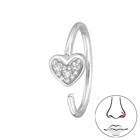 4mm srdce - 925 Mincový Striebro #SC# s zirkóny #49839 | #AN#