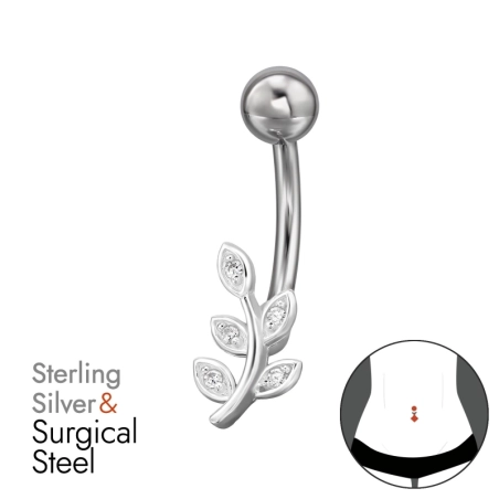 krídlo - Striebro 925 + Chirurgická Oceľ 316 #SC# s zirkóny #49661 | #AN#