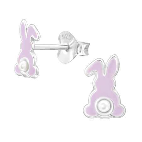 8 mm Králik s perlou Farebné puzetové náušnice šperky | All4silver