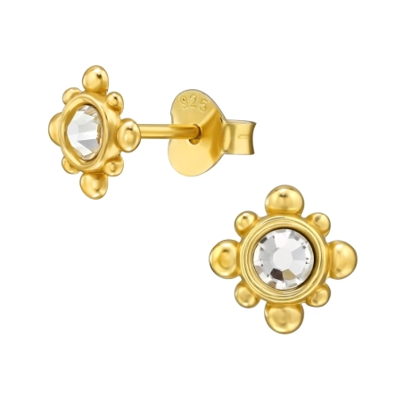 7mm slnečný záblesk - 925 Mincový Striebro #SC# s krištáľ #49551 | #AN#