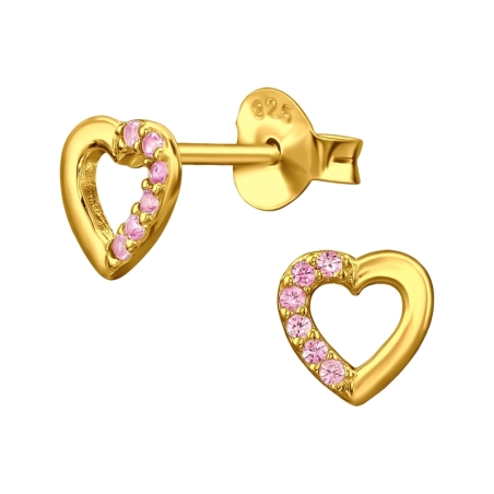 Otvorené srdce - 925 Mincový Striebro #SC# s zirkóny #49493 | #AN#