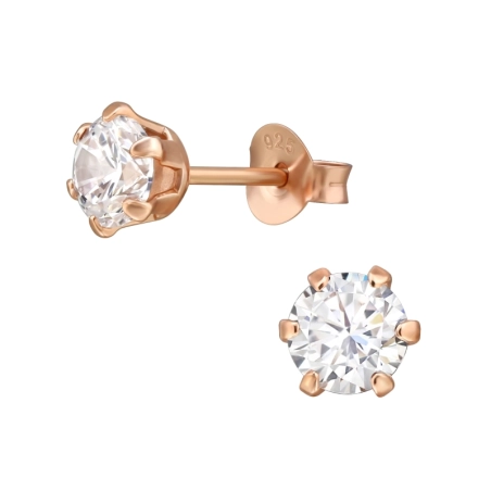 Okrúhle 5 mm 6 hrotov - 925 Mincový Striebro #SC# s zirkóny #49176 | #AN#